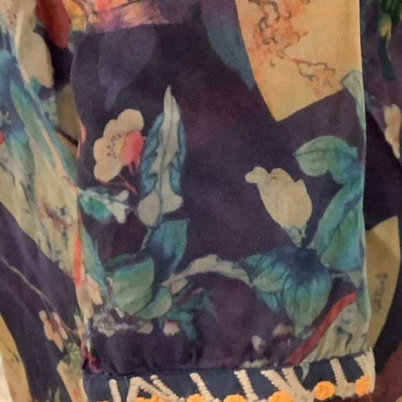 Johnny Was beautiful blue dress with matching slip - Picture 3 of 11